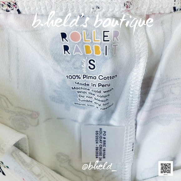 Roller Rabbit Party In The USA Long Sleeve Polo Pajamas in White Size S NWT - Picture 13 of 17